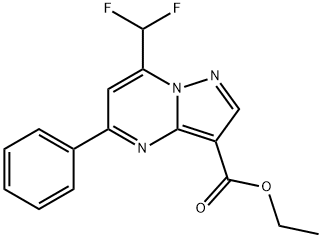 7-(二氟甲基)-5-苯基-吡唑[1,5-A]嘧啶-3-羧酸乙酯 结构式