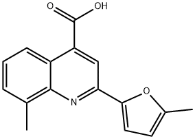 8-メチル-2-(5-メチル-2-フリル)キノリン-4-カルボン酸 化学構造式