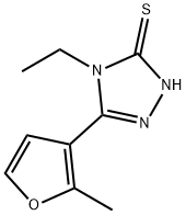 4-乙基-5-(2-甲基-3-呋喃)-4H-1,2,4-三唑-3-硫醇, 438230-35-4, 结构式