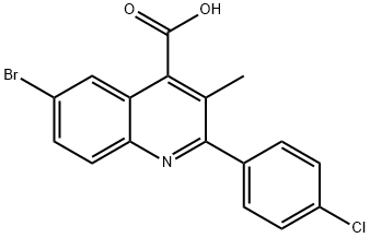 6-BROMO-2-(4-CHLOROPHENYL)-3-METHYLQUINOLINE-4-CARBOXYLIC ACID Struktur