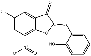 3(2H)-BENZOFURANONE, 5-CHLORO-2-[(2-HYDROXYPHENYL)METHYLENE]-7-NITRO- Structure
