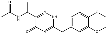 N-(1-(3-(3,4-二甲氧基苄基)-5-氧代-4,5-二氢-1,2,4-三嗪-6-基)乙基)乙 结构式