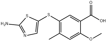 5-(2-aMinothiazol-5-ylthio)-2-Methoxy-4-Methylbenzoic acid Struktur