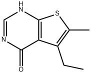 thieno[2,3-d]pyrimidin-4(3H)-one, 5-ethyl-6-methyl- Structure
