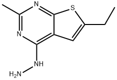 Thieno[2,3-d]pyrimidin-4(1H)-one, 6-ethyl-2-methyl-, hydrazone (9CI) Structure