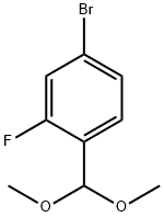 4-ブロモ-1-(ジメトキシメチル)-2-フルオロベンゼン 化学構造式