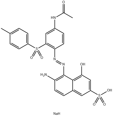 sodium 5-[[4-acetamido-2-[(p-tolyl)sulphonyl]phenyl]azo]-6-amino-4-hydroxynaphthalene-2-sulphonate  Structure