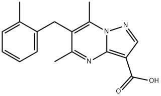 5,7-dimethyl-6-(2-methylbenzyl)pyrazolo[1,5-a]pyrimidine-3-carboxylic acid Struktur