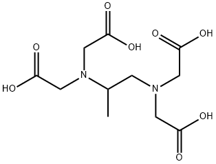 1,2-ジアミノプロパン-N,N,N',N'-四酢酸 化学構造式