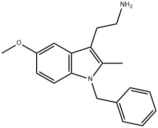 1-ベンジル-5-メトキシ-2-メチル-1H-インドール-3-エタン-1-アミン 化学構造式