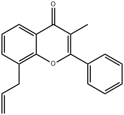 3-Methyl-2-phenyl-8-(2-propenyl)-4H-1-benzopyran-4-one 结构式