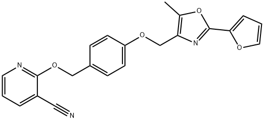 2-[4-[[2-(furan-2-yl)-5-methyl-4-oxazolyl]methoxy]
benzyloxy]nicotinonitrile 结构式