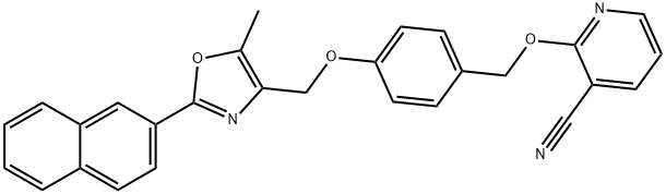 2-[4-[5-methyl-2-(2-naphthyl)-4-oxazolylmethoxy]
benzyloxy]nicotinonitrile 结构式