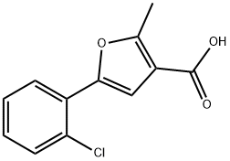 5-(2-クロロフェニル)-2-メチル-3-フロ酸 化学構造式