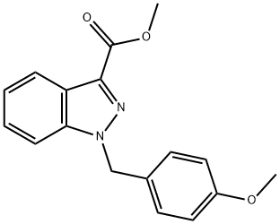 Methyl 1-[(4-methoxyphenyl)methyl]-1H-indazole-3-carboxylate Struktur