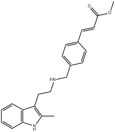 (2E)-3-[4-[[[2-(2-甲基-1H-吲哚-3-基)乙基]氨基]甲基]苯基]-2-丙烯酸甲酯 结构式