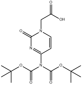 1(2H)-嘧啶乙酸, 4-[双[(1,1-二甲基乙氧基)羰基]氨基]-2-氧代- 结构式