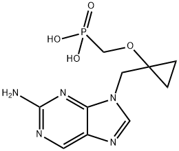 P-[[[1-[(2-氨基-9H-嘌呤-9-基)甲基]环丙基]氧基]甲基]-磷酸, 441785-25-7, 结构式
