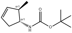Carbamic acid, [(1R,2R)-2-methyl-3-cyclopenten-1-yl]-, 1,1-dimethylethyl ester, Struktur
