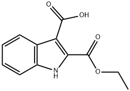 2-(エトキシカルボニル)-1H-インドール-3-カルボン酸 化学構造式