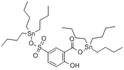 2-[[(トリブチルスタンニル)オキシ]カルボニル]-4-[[(トリブチルスタンニル)オキシ]スルホニル]フェノール 化学構造式