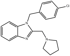 1-(4-クロロベンジル)-2-(ピロリジノメチル)-1H-ベンゾイミダゾール 化学構造式