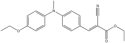 2-シアノ-3-[4-[N-(4-エトキシフェニル)-N-メチルアミノ]フェニル]プロペン酸エチル 化学構造式