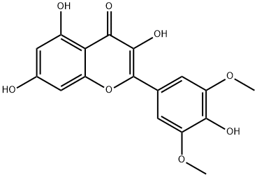 3,4',5,7-テトラヒドロキシ-3',5'-ジメトキシフラボン 化学構造式