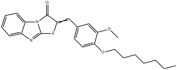 2-[4-(heptyloxy)-3-methoxybenzylidene][1,3]thiazolo[3,2-a]benzimidazol-3(2H)-one Structure
