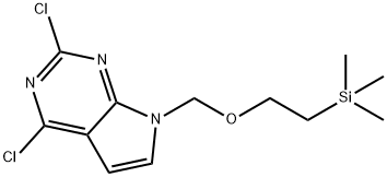 2,4-二氯-7-(2-三甲基锡乙氧基甲基)-7H-吡咯并[2,3-D]嘧啶, 442847-52-1, 结构式