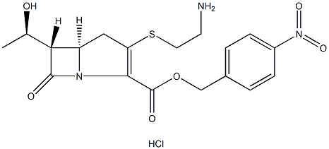 (5R,6S)-4-Nitrobenzyl-3-[(2-aminoethyl)thio]-6-[(1R)-1-hydroxyethyl]-1-azabicyclo[3.2.0]hept-2-ene-7-one-2-carboxylate hydrochloride Structure