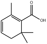 2,6,6-トリメチル-1,3-シクロヘキサジエン-1-カルボン酸 化学構造式