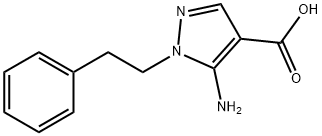 5-amino-1-(2-phenylethyl)-1H-pyrazole-4-carboxylic acid(SALTDATA: FREE) Structure