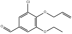4-(アリルオキシ)-3-クロロ-5-エトキシベンズアルデヒド 化学構造式