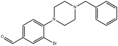 4-(4-BENZYL-1-PIPERAZINO)-3-BROMO-BENZALDEHYDE Struktur