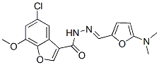 3-Benzofurancarboxylic  acid,  5-chloro-7-methoxy-,  [[5-(dimethylamino)-2-furanyl]methylene]hydrazide  (9CI) Struktur