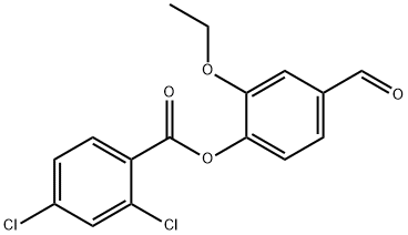 (2-乙氧基-4-甲烷酰-苯基)2,4-二氯苯甲酸酯, 444110-64-9, 结构式