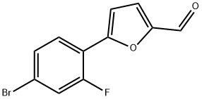 5-(4-ブロモ-2-フルオロフェニル)-2-フルアルデヒド 化学構造式