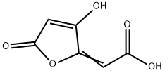 (3-ヒドロキシ-5-オキソフラン-2(5H)-イリデン)酢酸 化学構造式