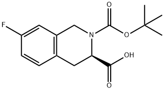 D-2-BOC-7-(FLUORO)-1,2,3,4-TETRAHYDROISOQUINOLINE-3-CARBOXYLIC ACID Structure