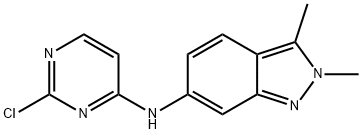 N-(2-氯嘧啶-4-基)-2,3-二甲基-2H-吲唑-6-胺, 444731-74-2, 结构式