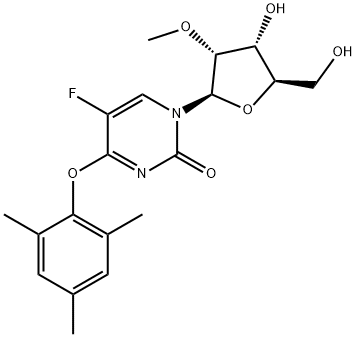 5-FLUORO-O4-(2,4,6-TRIMETHYLPHENYL)-2'-O-METHYLURIDINE 化学構造式