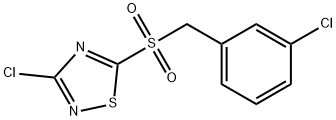 3-CHLORO-5-(3-CHLOROBENZYLSULFONYL)-1,2,4-THIADIAZOLE 化学構造式