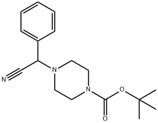 TERT-BUTYL4-(CYANO(PHENYL)METHYL)PIPERAZINE-1-CARBOXYLATE Struktur