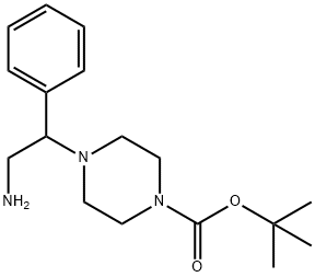 T-BUTYL-4-(2-AMINO-1-PHENYLETHYL)PIPERAZINE CARBOXYLATE Structure