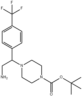 4-(2-氨基-1-(4-(三氟甲基)苯基)乙基)哌嗪-1-羧酸叔丁酯, 444892-59-5, 结构式