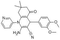2-amino-4-(3,4-dimethoxyphenyl)-7,7-dimethyl-5-oxo-1-(3-pyridinyl)-1,4,5,6,7,8-hexahydro-3-quinolinecarbonitrile|