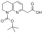 1-N-叔丁氧羰基-3,4-二氢-1,8-萘啶-7(2H)-乙酸, 445492-19-3, 结构式