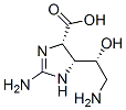 1H-Imidazole-4-carboxylic acid, 2-amino-5-(2-amino-1-hydroxyethyl)-4,5 -dihydro-, (4S-(4alpha,5beta(S*)))- Struktur