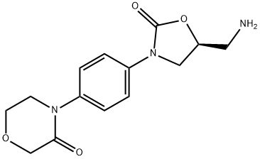(S)-4-(4-(5-(アミノメチル)-2-オキソオキサゾリジン-3-イル)フェニル)モルホリン-3-オン 化学構造式